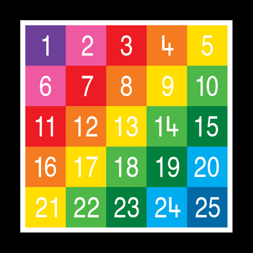 Number Grid 1 25 Large Full Solid